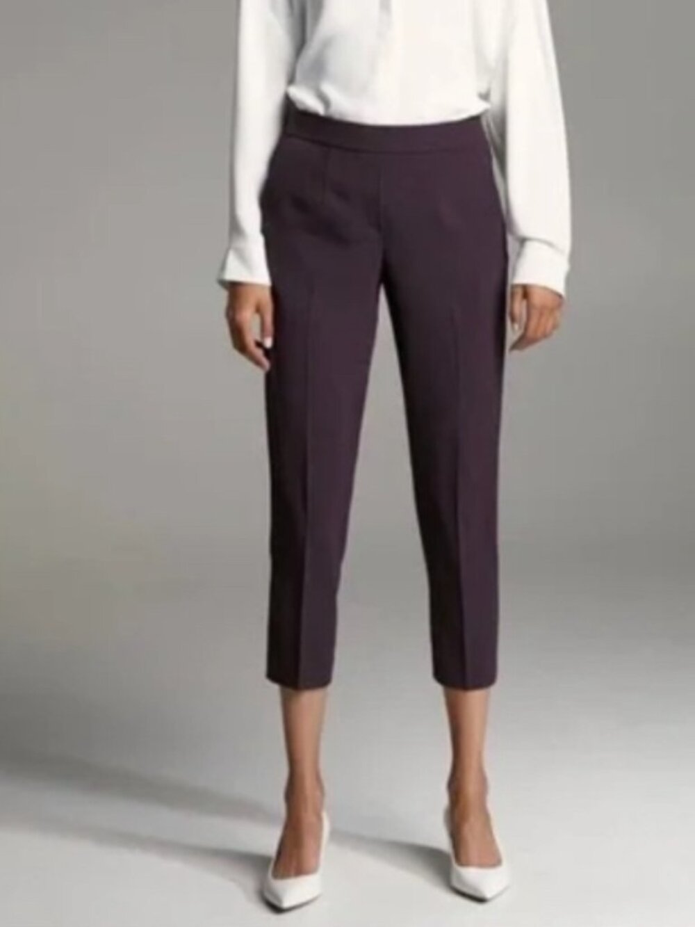 Aritzia Babaton Conan Cropped Pants Eggplant Plum Size 6